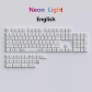 104+23 Neon Light PBT Dye-subbed XDA Keycap Set for Mechanical Keyboard English / Thai / Japanese / Russian / Arabic / French / German / Spanish